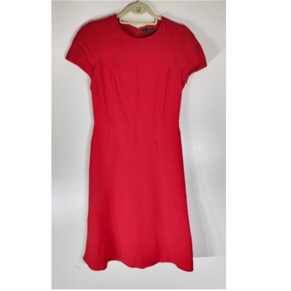 Alexander McQueen Red Viscose Skater Dress, Womens Size 42 Italy / US 6 - Picture 2 of 7